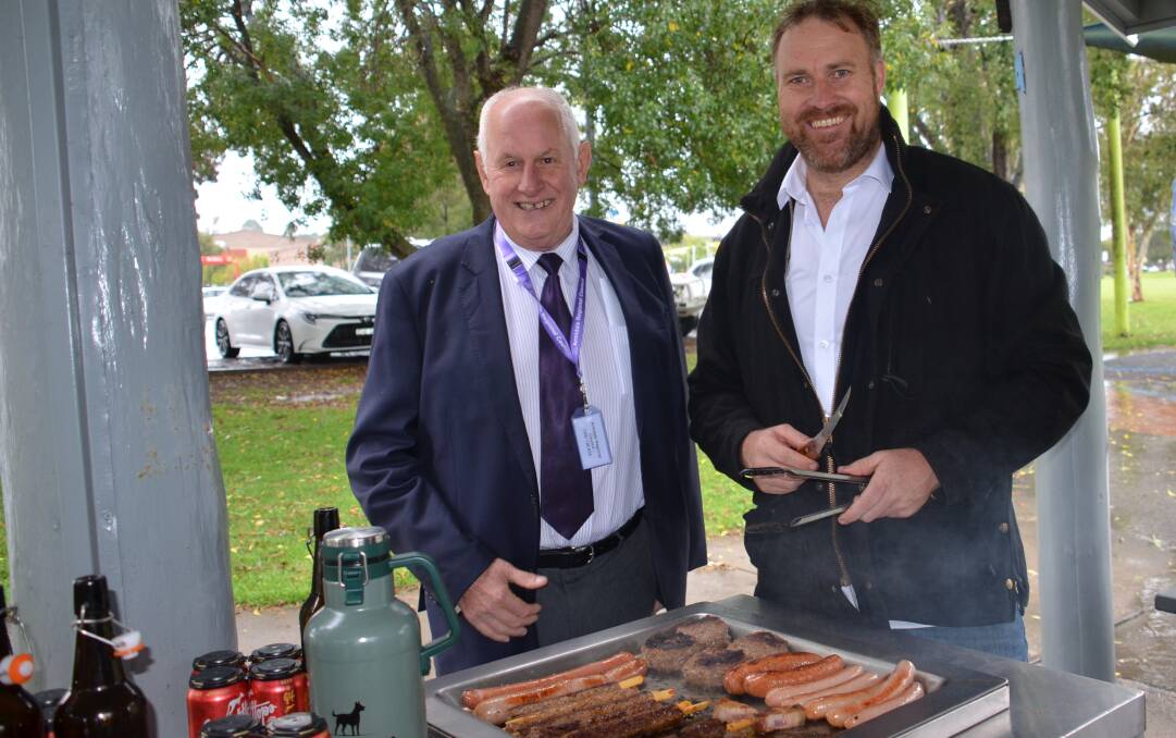 BOYS ON THE BARBIE: Mayor Ian Tiley with Scott Fittler from The Meating Place at the launch of the Big Chill Beer and Barbecue Festival. Picture: Vanessa Arundale