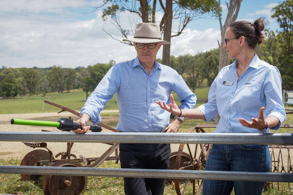 SURPRISE GUEST: Malcolm Turnbull checked out the University of New England's SMART Farm on a surprise visit on Friday. PICTURE: Matt Bedford