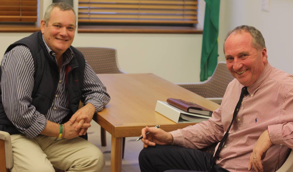 Interim CEO of the APVMA, Dr Chris Parker, meets with Member for New England, Barnaby Joyce.