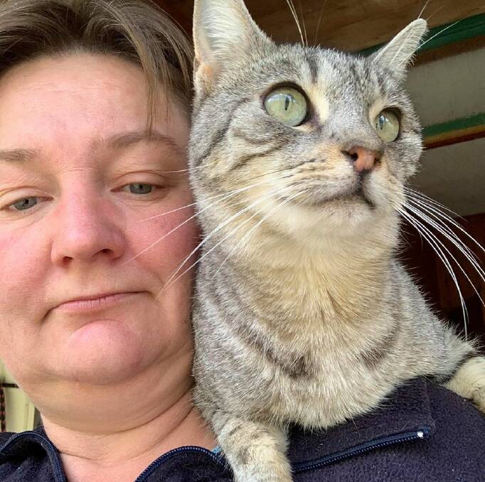 Invergowrie resident Amanda Kettlestring with one of her cats, Hansi.