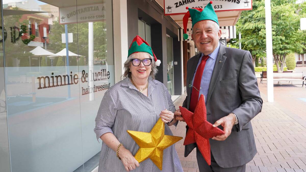 One of the participants in the Christmas in the Mall late night trading, minnie & lucille hairdressing owner Debra Goos, and Council Interim Administrator Viv May are looking forward to this year's celebrations.