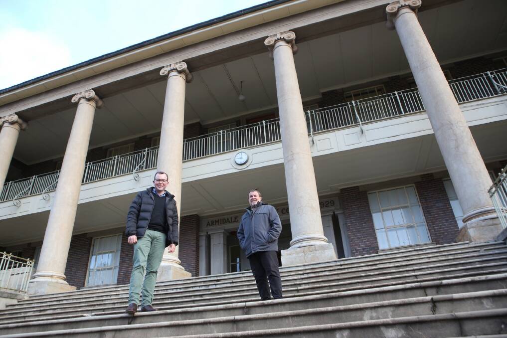 A prospective new home for 100 jobs  Northern Tablelands MP Adam Marshall showed Secretary of the Department of Regional NSW Gary Barnes through the Old Armidale Teachers College on Tuesday.