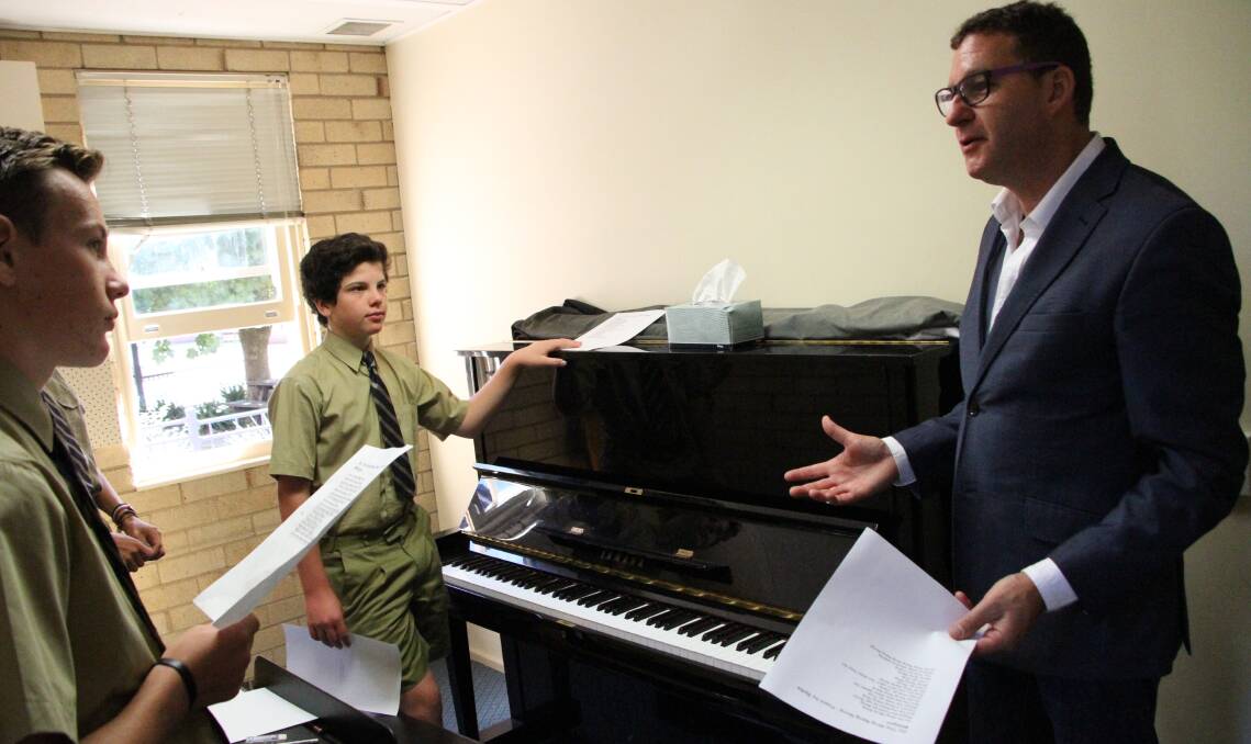 Paul Jarman worked with TAS music students in February during a residency to find the spirit of TAS embodied in his piece ‘Soldier On’ which will be premiered at gala concerts at the school.