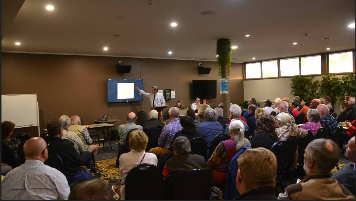 Armidale engineer Matthew Tierney running a recent forum. He has been elected president of Trains North Incorporated.
