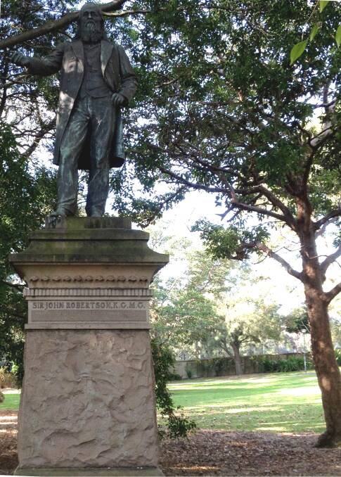 Sir John Robertson's statue in the Domain, Sydney.