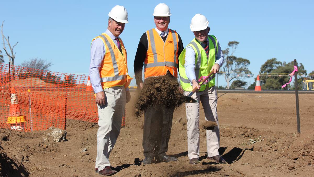 Earlier this year, Mayor Simon Murray, federal MP Barnaby Joyce and state MP Adam Marshall turned the first sod.