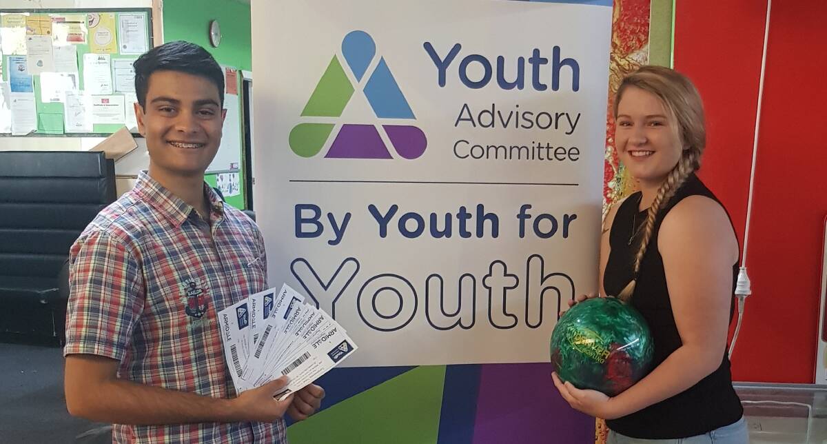 Armidale Regional Youth Advisory Committee members Subhanu Abbarau and Emily Paul at a free bowling event during this year’s Youth Week Activity. Now it’s Guyra’s turn to have a youth advisory committee.