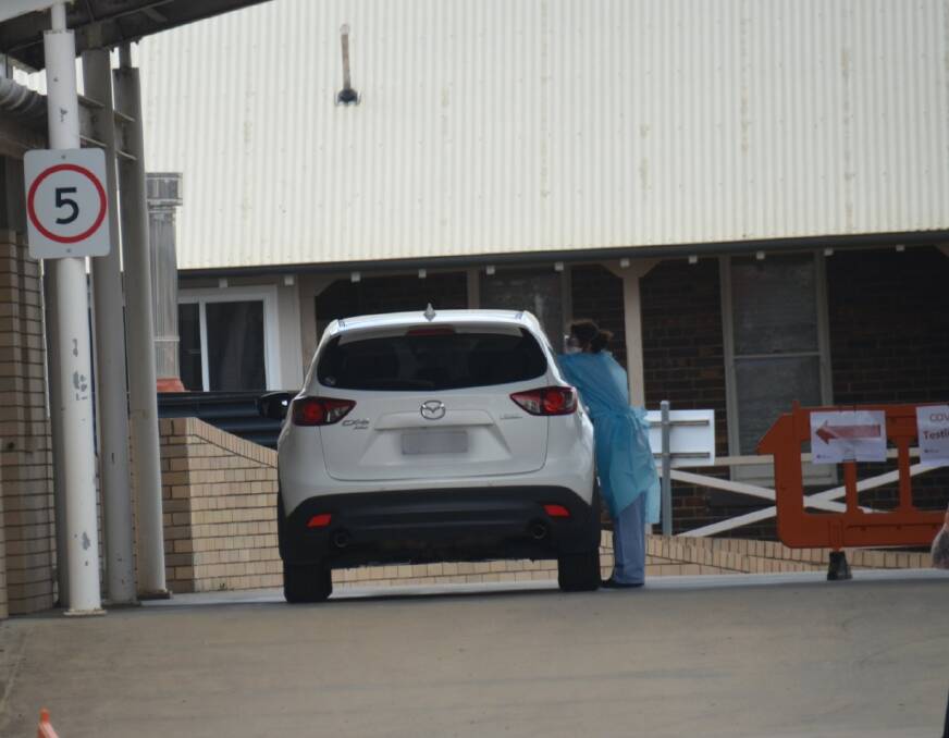 HEALTH CHECK: Local drive through testing for COVID-19 was taking place at Armidale Hospital on Tuesday morning. Picture: Laurie Bullock