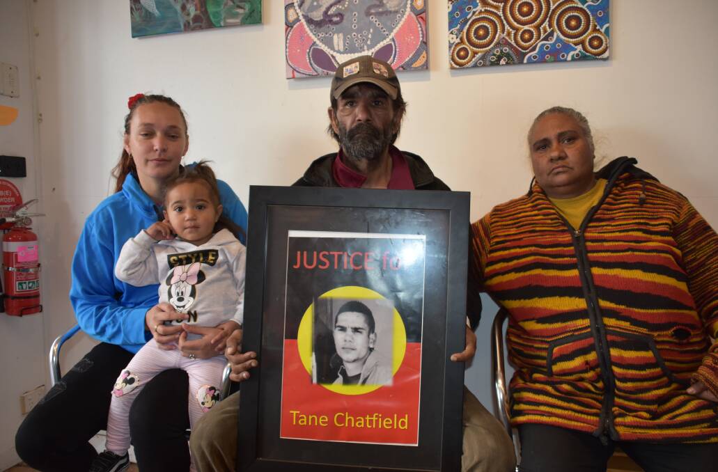 FAMILY: Tane Chatfield's partner Merinda Murphy, and his parents Colin and Nioka who say an independent body is needed to investigate deaths in custody in NSW.