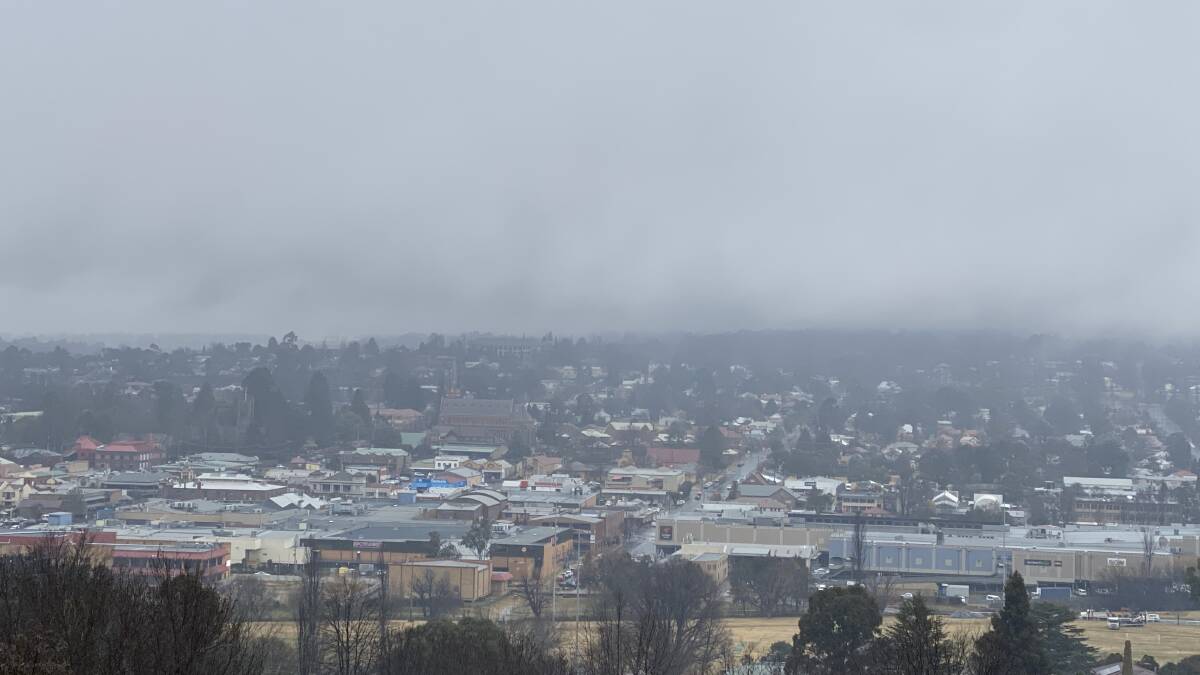 The view from the Armidale lookout on Friday afternoon shows the wet weather arriving.