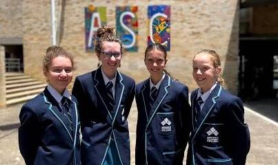 The debating team (from left) Sophie Ridley, Josephine O'Baoill, Anna Gooley and Brooke Stainton.