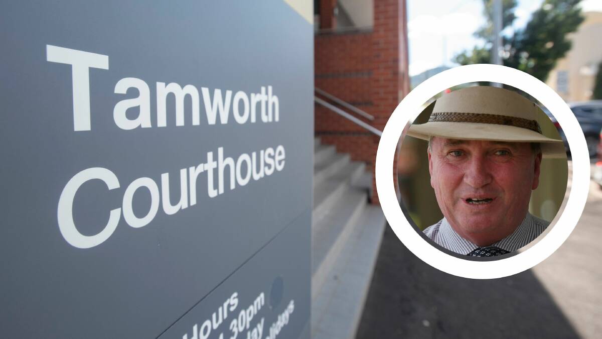 The man fronted Tamworth court accused of threatening an Australian Federal Police officer who was assigned to New England MP Barnaby Joyce (inset). Pictures from file