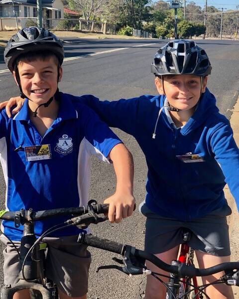 Lochie Robinson and Nathan Smith, both aged 12, are organising a ride from Armidale to Uralla to support BlazeAid. Picture: Supplied