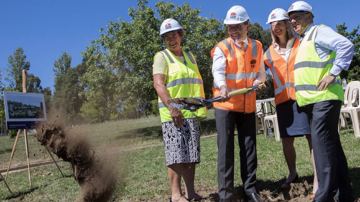 This first sod is turned on the construction of Armidale Secondary College, on Monday, February 4.