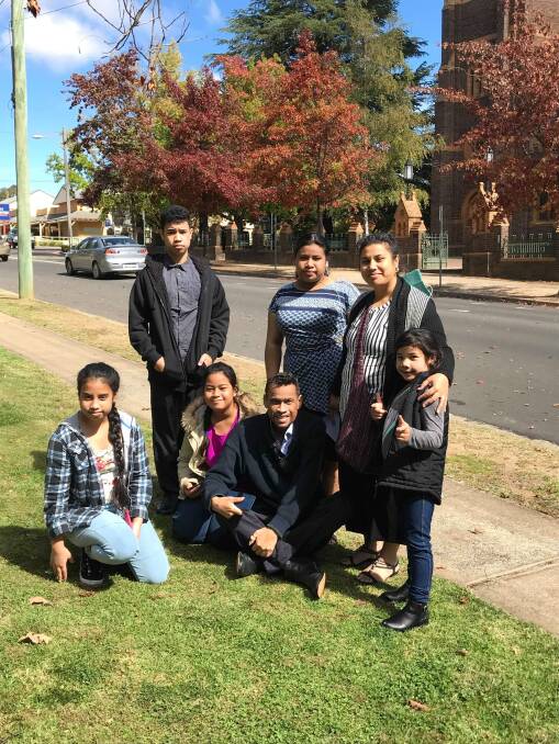 Sprent Dabwido, his wife Lucintha and their children in Armidale.
Picture supplied by Lucintha Dabwido