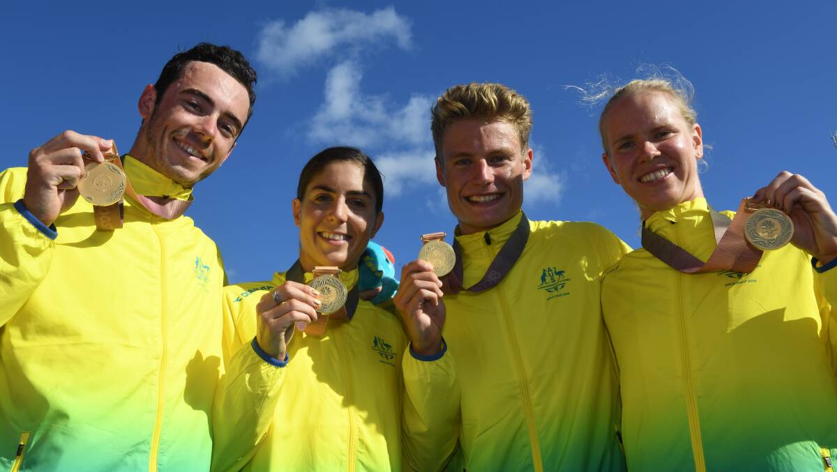 AWESOME FOURSOME: Jacob Birtwhistle, Ashleigh Gentle, Matthew Hauser and Gillian Backhouse. Photo: AAP/Dean Lewins