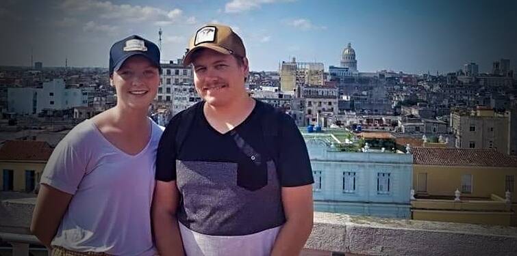EXOTIC POSTCARD: Rachel James and Jarrod Tickle in Havana, Cuba. Photo: Supplied