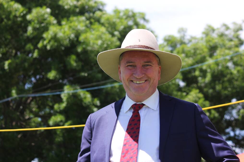 JOYCE TAKES RACE TRACKSIDE: Former Deputy Prime Minister Barnaby Joyce at the Armidale Can Assist Melbourne Cup Luncheon on Tuesday. Photo: Madeline Link.