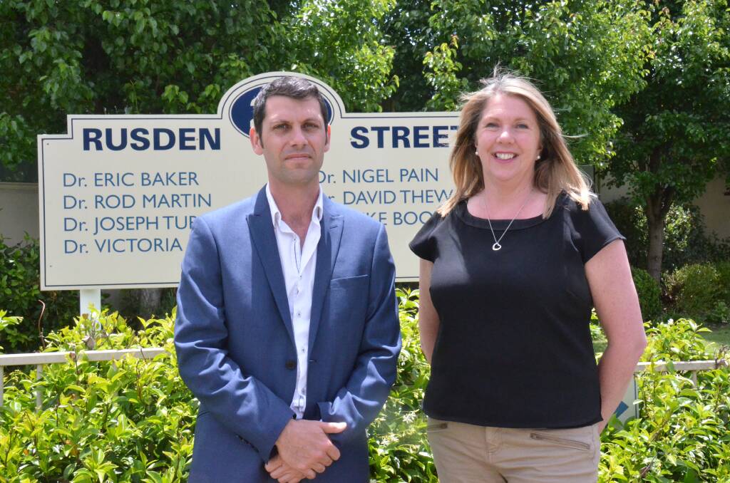 STOP THE CUTS: By-election Labor candidate David Ewings with Shadow Minister for Health and Medicare Catherine King at Rusden Street Medical Practice, Armidale on Tuesday.