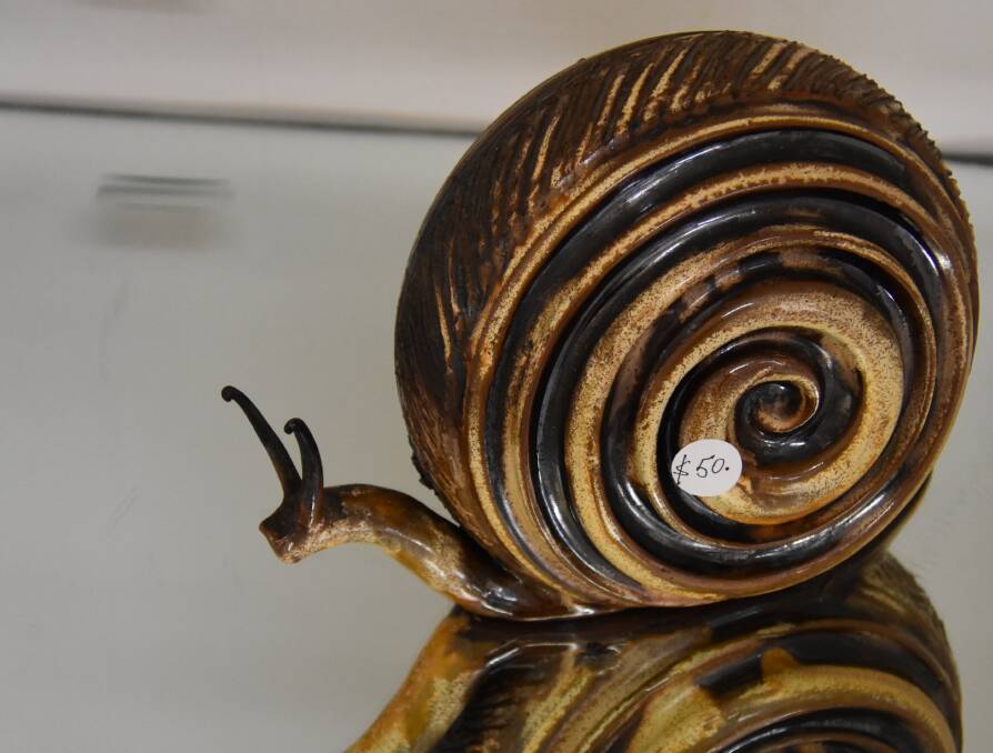DELICATE: Joe Sartori has been a ceramicist for more than 40 years and has a variety of items on sale this weekend including this adorable snail. Photo: Rachel Baxter