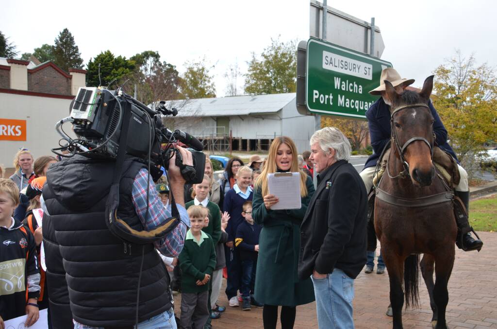 NATIONAL STAGE: McCrossin's Mill Museum director Kent Mayo talks about the famous Captain Thunderbolt on set of the Today Show in Uralla on Thursday morning.