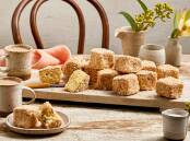 Mango and white chocolate lamingtons. Picture: Supplied