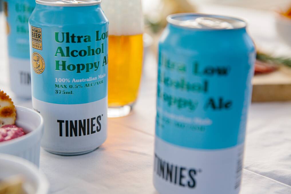 Tinnies ultra-low alcohol Hoppy Ale has just been crowned the best non-alcohol beer. Picture: Supplied