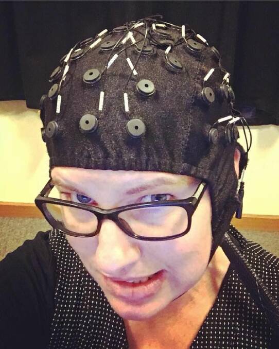 Hooked up: Plugged in and ready to go for an EEG or electroencephalogram.