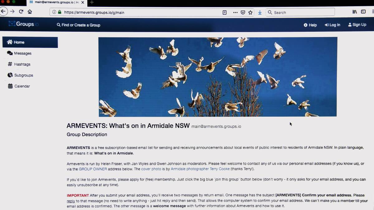 Keeping up with events: A slice of the Armevents email list.