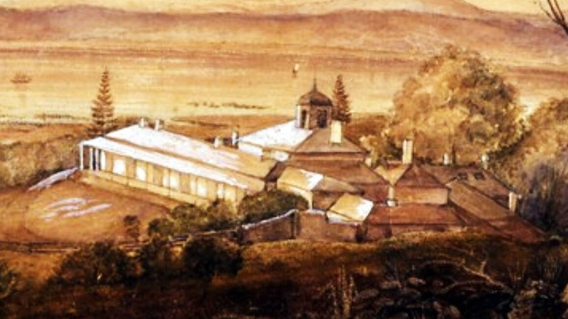 Times past: An 1837 oil painting of Lake Innes House then at its peak of luxury and hospitality.The house is now ruins.