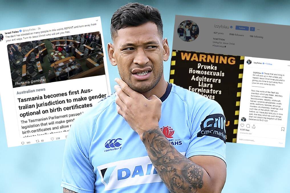 A warning: "Do people go to hell? Israel [Folau} and I believe that is the case. But both of us believe that you don't have to."