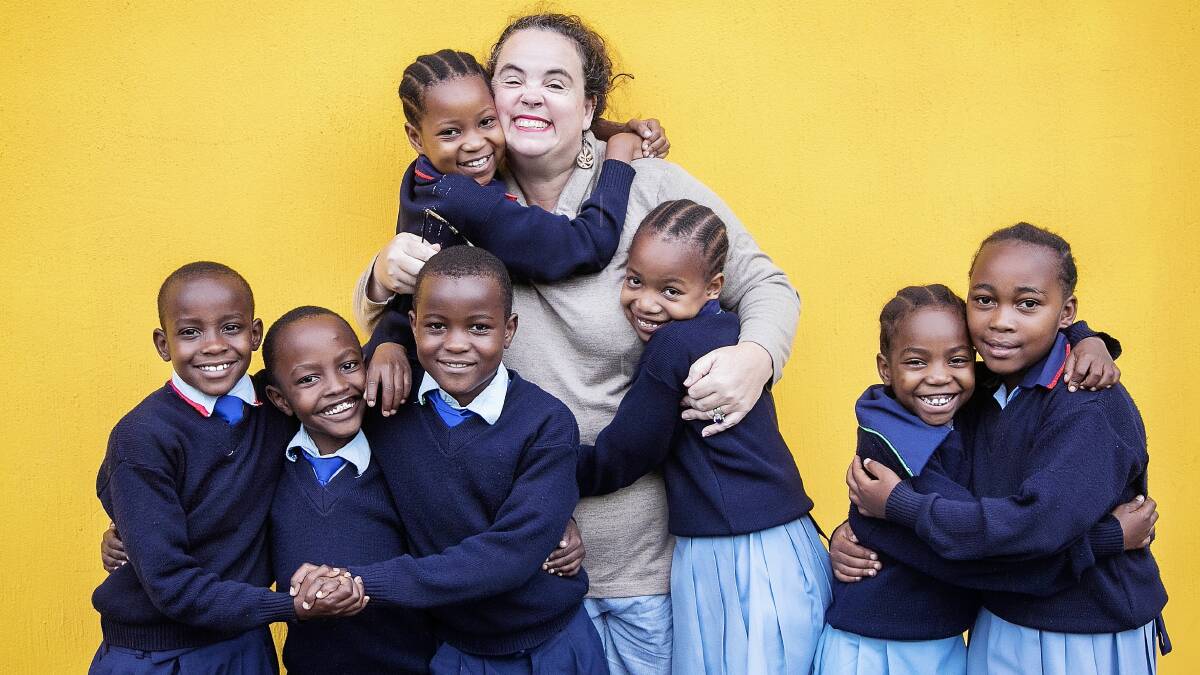 Gemma Sisia with some of her students from the St Jude school in Tanzania. Picture by Marketing TSOSJ.