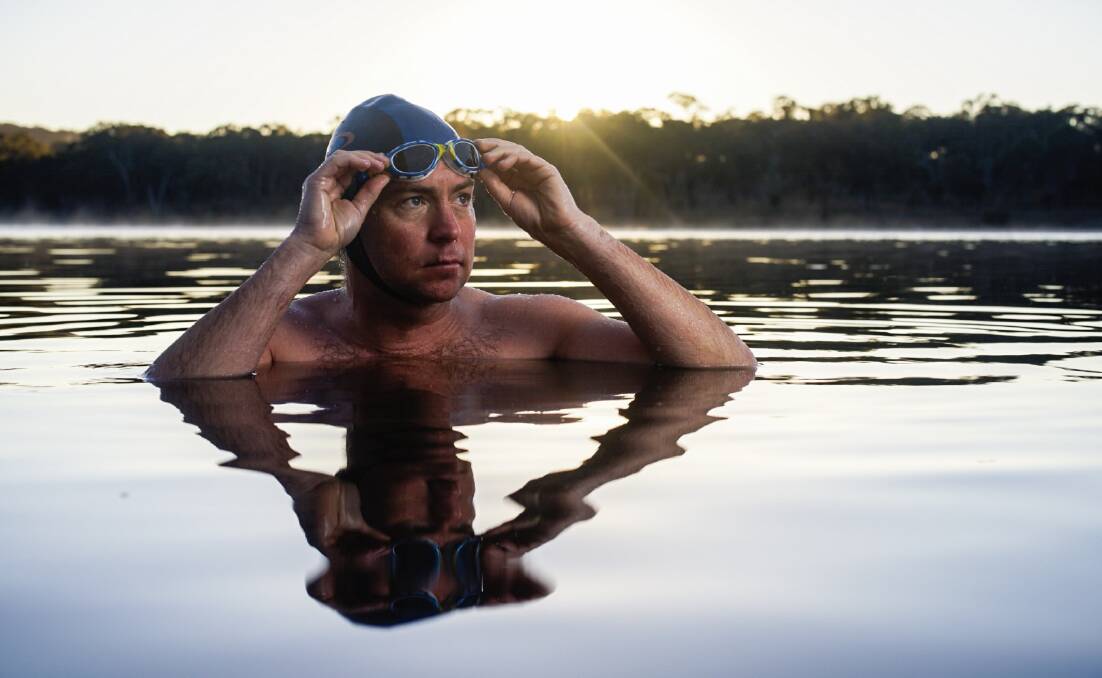 Dedication: Peter Hancock will complete his mission to swim 1000 consecutive days, much of which he does out at Armidale's Dumaresq Dam. Photo: MATT BEDFORD