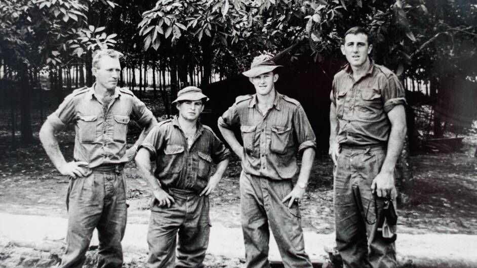 From right, Peter Dettman, David Beahan, Richard "Shorty Brown and Merv McCulloch in Vietnam.