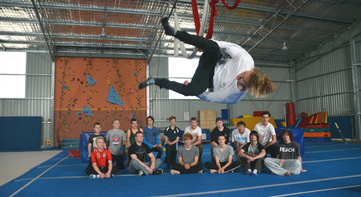 AIR TIME: Jump Squad Australia's Simon Lambert travelled to Armidale to educate parkour athletes and refine their skills. 