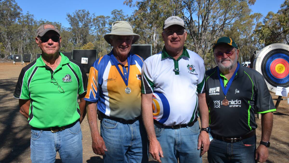 DOUBLE CENTURY: Brian Politis, Terry Hellyer, Dennis Carson and James Larven have more than 200 years' worth of archery experience. 