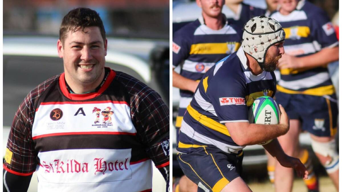 A FORWARD BATTLE: Cody Graham and Ian Ranger were named New England Rugby Union's joint player of the year. Photos: Barbarians RUFC and Catherine Stephen. 
