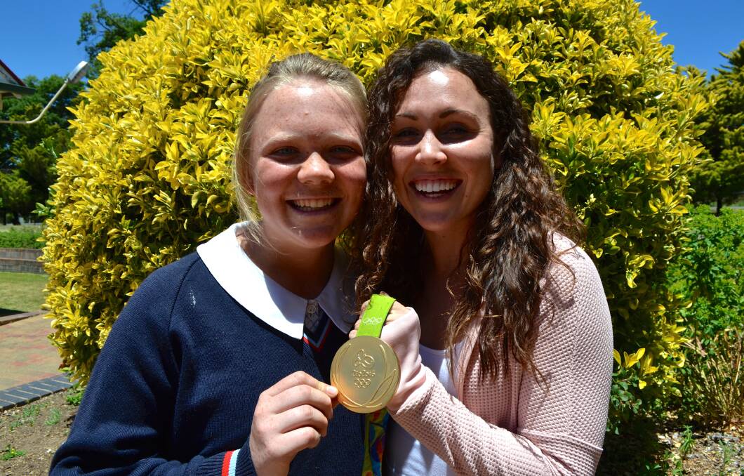 OLYMPIC HOPEFUL: Anna Jarvis was just one of the students left in awe when Rio gold medallist Chloe Esposito visited New England Girls' School last week. 