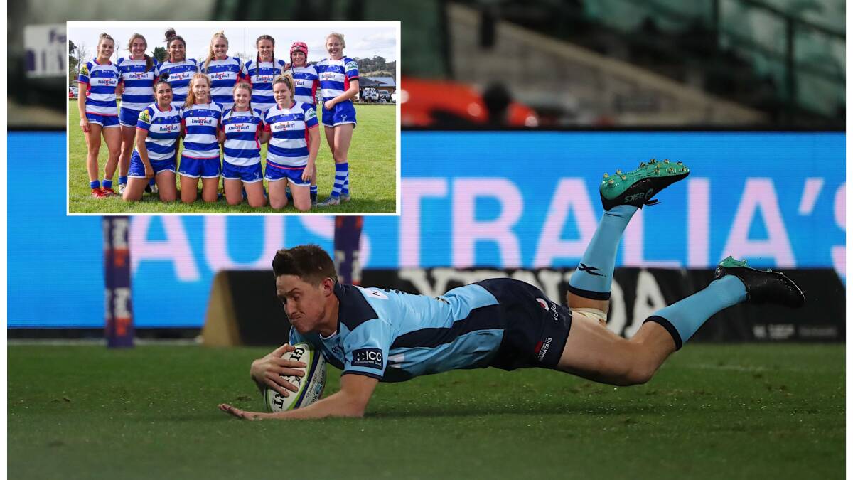 Alex Newsome (photo John Flitcroft) sent a message of support to the Elkettes (inset) for Saturday's grand final. 
