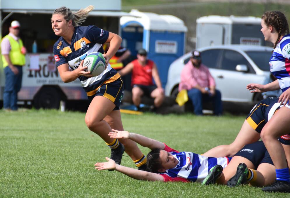 IN EVERYTHING: Brooke O'Halloran was among the Blues' best in Saturday's preliminary final loss to the Glen Innes Elkettes. 