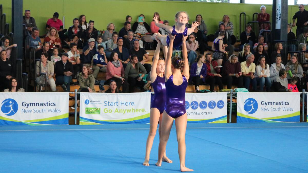 Acrobatic gymnasts at a previous Country Championships event. Photo: Gymnastics NSW