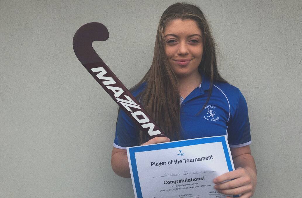 Chelsea Thornton won player of the tournament at the state indoor champs