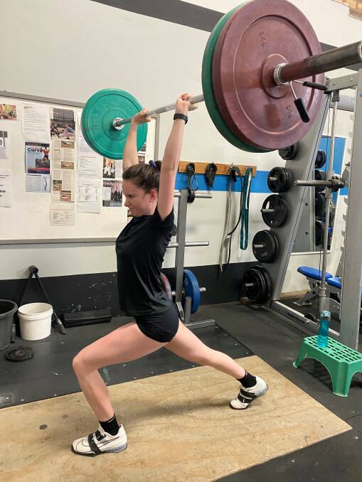LIFT: Weightlifter Bronte Wood heads to Sydney to compete at the NSW Weightlifting's 85th Anniversary Open competition. Photo: Supplied