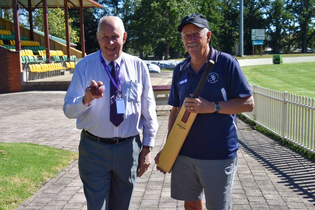 HUGE COUP: Cricket fan, Armidale Regional Council Mayor Ian Tiley, and Armidale cricket president Mike Porter were thrilled to share the news on the ACA Masters tournament. 