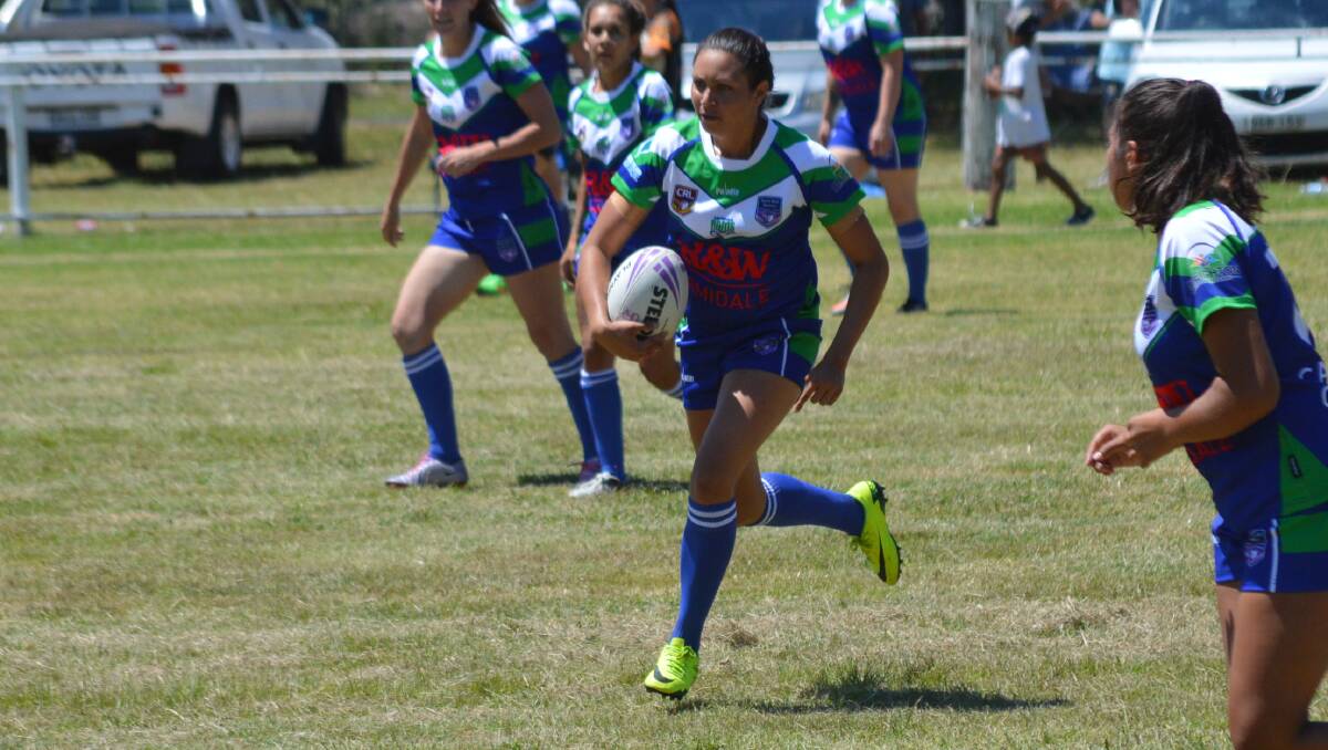 MOVING FORWARD: Hayley Ford was back in Armidale colours at the women's nines in Tingha on Saturday. 