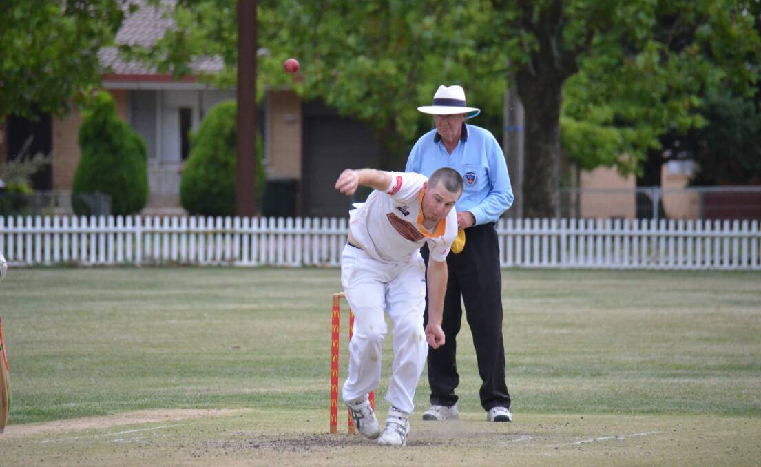 IN-FORM: From two innings, Easts' Sam Uphill picked up 11 wickets against City for round two of the Armidale Cricket first grade season. 