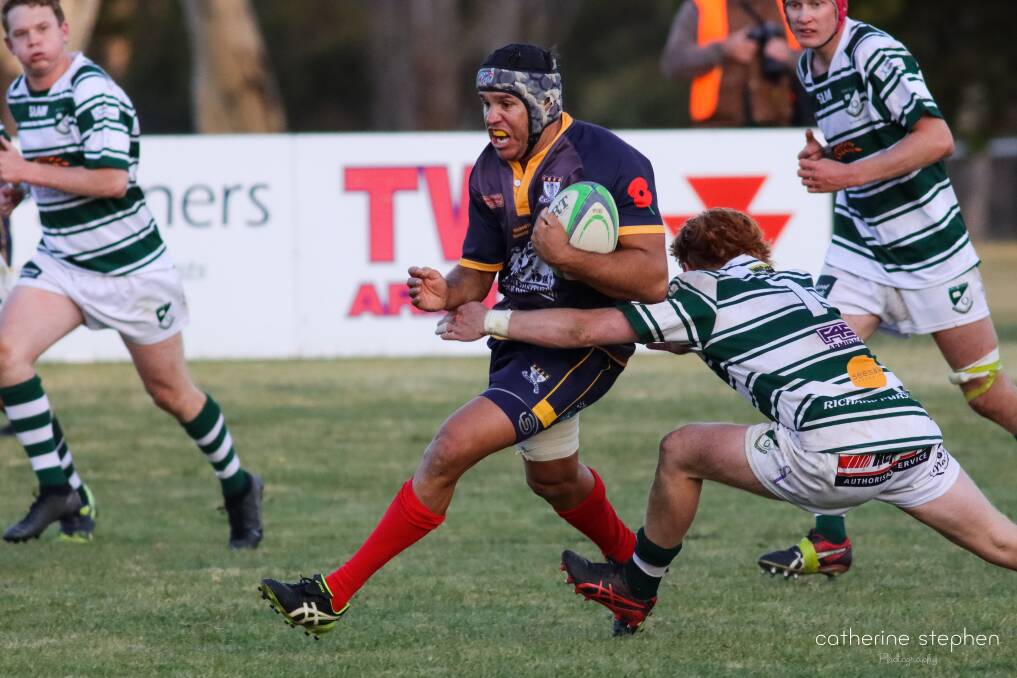John Roberts brought up 800 points for the Blues against Armidale. Photo: Catherine Stephen