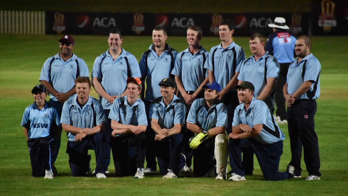 One player of the Armidale representative team in Karl Triebe, pictured far right, showed up to the Sporties night on Thursday. 