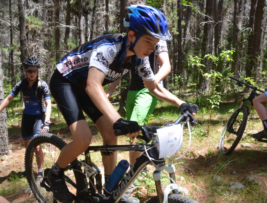 Joel Carter training at the Piney as part of the NIAS mountain bike squad. 