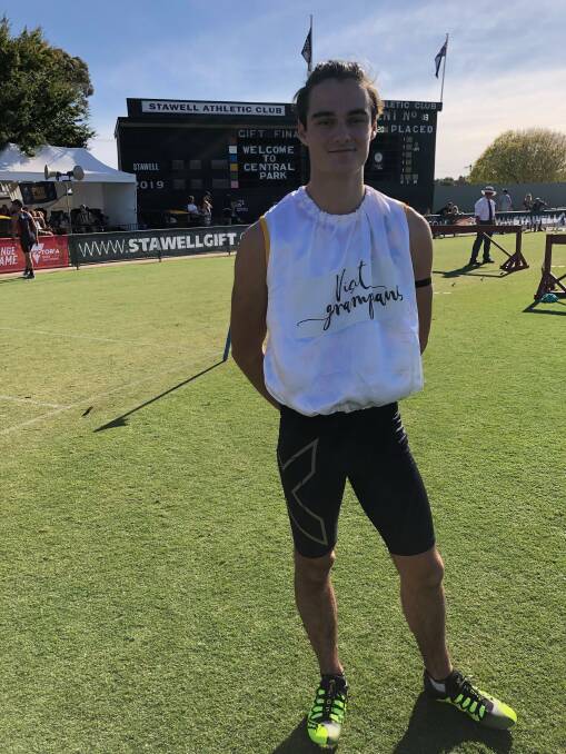 CUT SHORT: Trent Low's Stawell Gift dream ended early with a hamstring strain. 